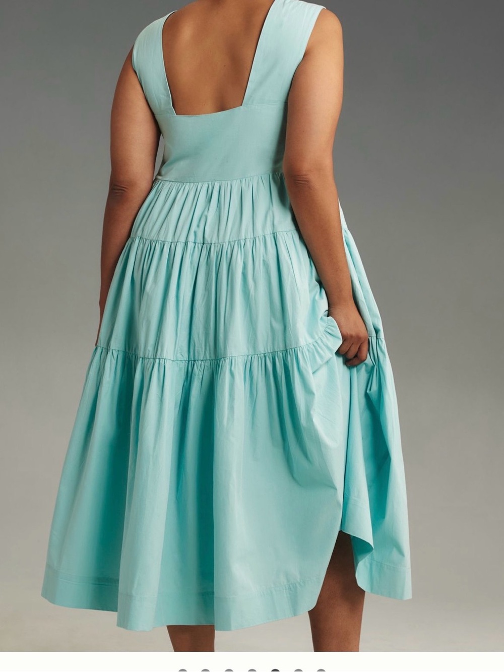 Anthropologie Sleeveless square neck line Tiered Midi Dress - Picture 2 of 2